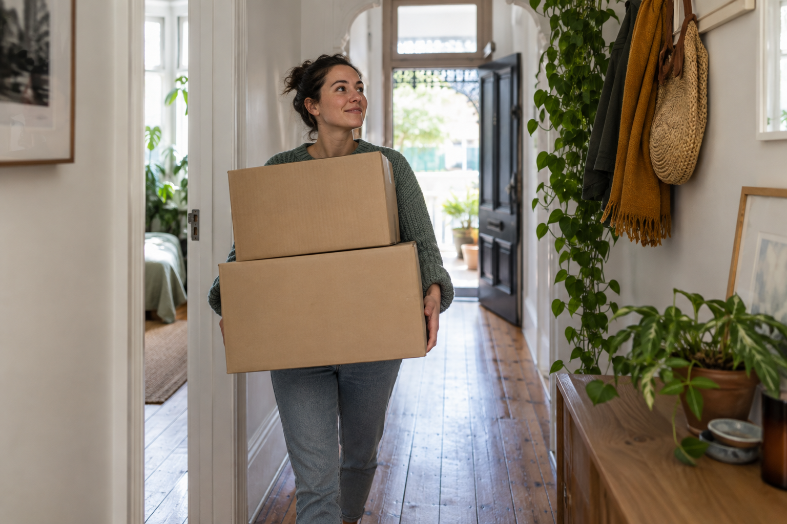 A renter planning bond, moving boxes and utility setup costs for an Australian rental