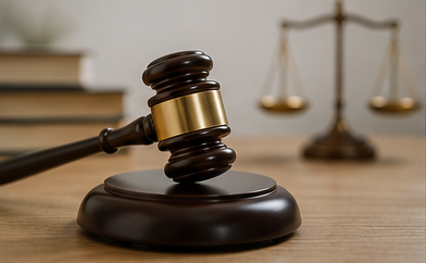 Gavel beside residential tenancy documents